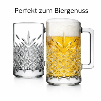 Pasabahce 55472 Teeglas Glasbecher mit Henkel Timeless 315ml (2er Set)