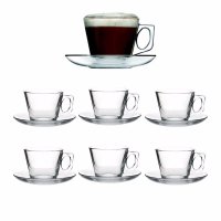 Pasabahce Vela 97302 Teetassen-Service mit Untertassen 6...