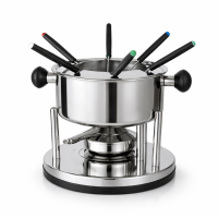 HI - Fondue-Set aus Edelstahl 10-tlg. 17-18,3 x 9,5 (H) cm
