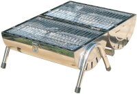 HI - Picknick Grill aus Edelstahl ca. 42x26,5x37cm zusammenklappbar