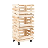 HI - Obsthorde mit Rollen Holz Stapelkiste Kartoffelkiste...