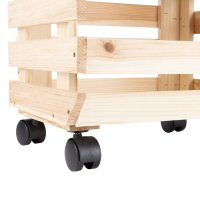HI - Obsthorde mit Rollen Holz Stapelkiste Kartoffelkiste Gemüsekiste