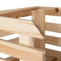 HI - Obsthorde mit Rollen Holz Stapelkiste Kartoffelkiste Gemüsekiste