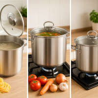 HI Universaltopf Suppentopf mit Glasdeckel und Dampfloch Induktion 20L