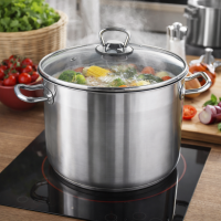 HI Universaltopf Suppentopf mit Glasdeckel und Dampfloch Induktion 10L