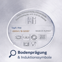 HI Universaltopf Suppentopf mit Glasdeckel und Dampfloch Induktion 10L