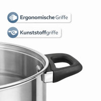 HI - Fleischtopf Sylt Kochtopf Topf aus Edelstahl 5,5 Liter