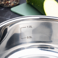 HI - Fleischtopf Sylt Kochtopf Topf aus Edelstahl 1 Liter