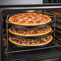 HI - Pizza Backset mit Halter 4er Set Pizzablech Antihaft...