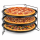 HI - Pizza Backset mit Halter 4er Set Pizzablech Antihaft 3 Backformen