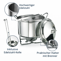 HI - Feuerzangen-Bowle Set Edelstahl Feuerzangenbowle 3,5 Liter