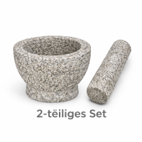 HI - Granitmörser Küchen Mörser Stößel Gewürzmörser Granit Ø 15cm