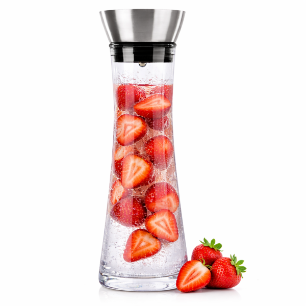 HI - Wasserkaraffe Glaskaraffe Glas-Karaffe Glaskanne Krug 1 L