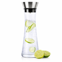 HI - Wasserkaraffe Glaskaraffe Glas-Karaffe Glaskanne Krug 1 L