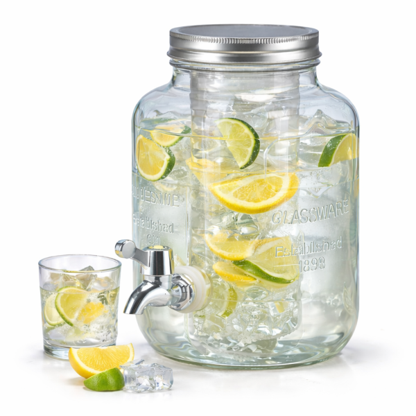 HI - Getränkespender aus Glas mit Zapfhahn Wasserspender 4L