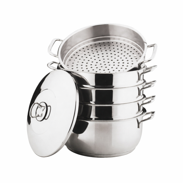 Legro Dampfkocher Mantowarka Gardampfkochtopf Set 18/10 Edelstahl 24cm