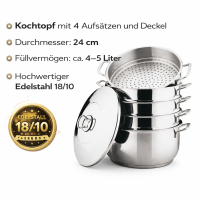Legro Dampfkocher Mantowarka Gardampfkochtopf Set 18/10...