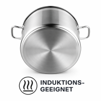 HI Universaltopf Suppentopf mit Glasdeckel und Dampfloch Induktion 15L