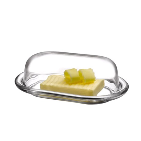 Pasabahce 98402 – Butterdose Frischhaltedose Basic 19,7 x 13,1 cm, 2-TLG aus Glas