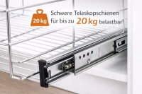 HI - 34042 Teleskopschublade zum Nachrüsten für 60cm Küchenschränke