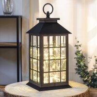 HI - LED-Laterne mit Kupferlichterkette ca. 14 x 14 x 31,5cm
