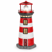 CEPEWA - LED Solar Leuchtturm Leuchtfeuer Turm 38cm Höhe