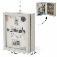 CEPEWA - Spardose Bilderrahmen 2 in 1 Rahmen mit...