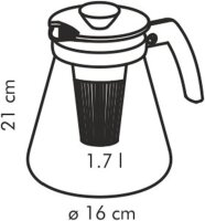 Tescoma TEO Teekanne Borosilikatglas transparent/schwarz 1,7 Liter