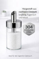 Tescoma Zuckerstreuer aus Glas Edelstahl gebürstet ideal für Zucker 225ml
