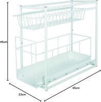 HI - 34045 Teleskop Schublade Küchen Schrank Auszug Einbauschublade Spülschrank