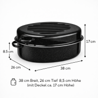 HI - Robuster Gänsebräter (38 cm) aus Emaille...