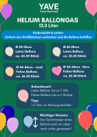 YAVE - Helium Ballongas für bis zu 50 Ballons Heliumflasche für Luftballons