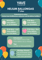 YAVE - Helium Ballongas für bis zu 30 Ballons Heliumflasche für Luftballons