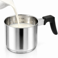 HI - Edelstahl Milchtopf 1,5 Liter Thermoboden 14 cm Sylt...