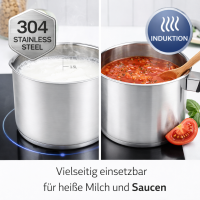 HI - Edelstahl Milchtopf 1,5 Liter Thermoboden 14 cm Sylt Induktion (21306)