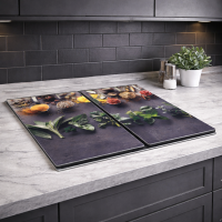 HI - Herdabdeckplatten Glas 2tlg 52x30cm mit rutschfesten...