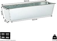 6 x Pflanzkasten verzinktes Stahlblech für Europaletten 38cm B (69099)