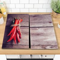 HI - Herdabdeckplatten Glas 2tlg 52x30cm mit rutschfesten...