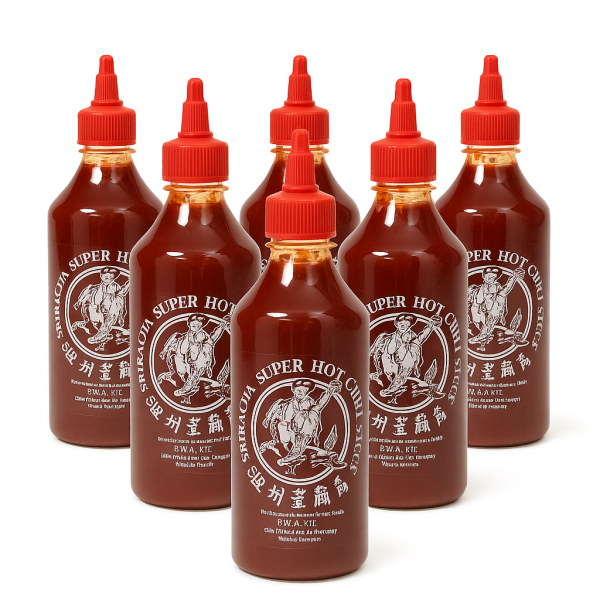 6 x 585g SRIRACHA Super Hot Chilli Sauce sehr scharf
