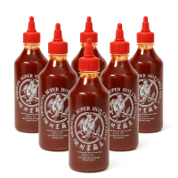 6 x 585g SRIRACHA Super Hot Chilli Sauce sehr scharf