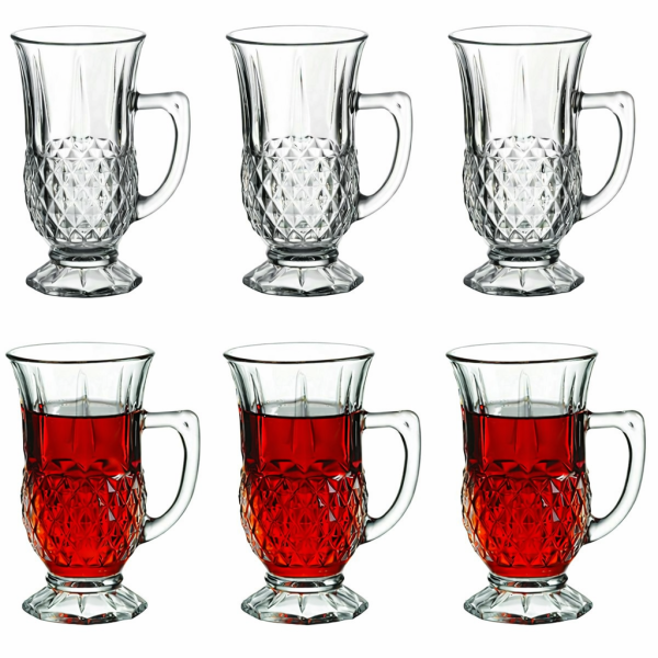Pasabahce 55671 Teegläser mit Henkel Trinkgläser 160ml 6er-Set