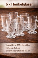 Pasabahce 55671 Teegläser mit Henkel Trinkgläser 160ml 6er-Set