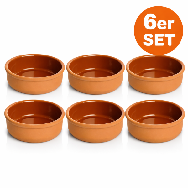 Akkaya Auflaufformen aus Ton 6 tlg. Set Ø 12 cm