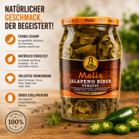Melis scharfe Jalapenos eingelegt in Salz 650g  - Aci...