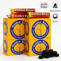 4 x 10 Rollen Golden River selbstzünder Shisha Kohle...