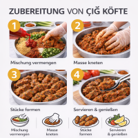 Kochmaster Cig Köfte Tepsi Backblech Backform Cigköfte Hackfleisch Backblech 3tlg. Set