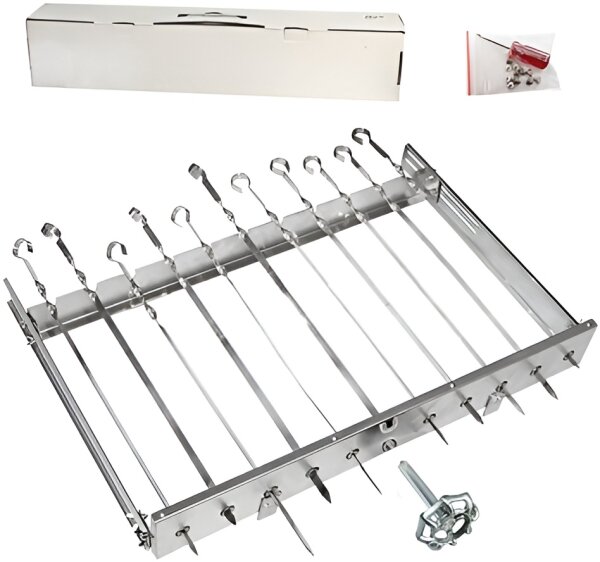 Mehrfacher Drehspieß Ohne Motor für 11 Spieße L-62 cm Breite regulierbar 24-40cm