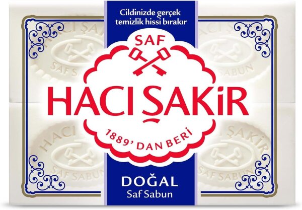 Haci Sakir Hamam Seife Natur - Saf Dogal Sabun (4x150g) 600g