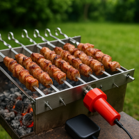 Olymp Drehspieß für Schaschlik mit 11 Spieße mit Motor L 62 cm 24-40cm