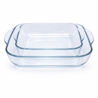 Pasabahce Borcam 159028 2er-Set Auflaufformen 28x28x6cm und 22x22x6cm